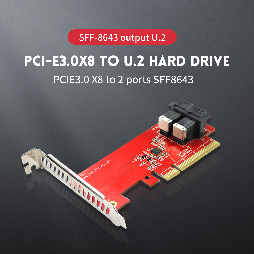PCIe 3.0 X8 To 2 Ʈ U.2 SFF-8643  M.2 NVMe Ssd..